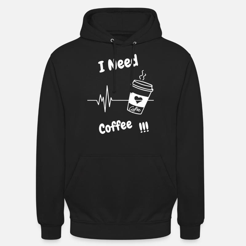 A besoin de café - Sweat-shirt à capuche unisexe - noir