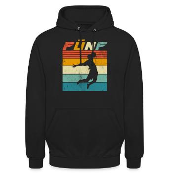 5 Jahre Fußball 5 Geburtstag Junge - Unisex Hoodie - Schwarz - Vorne - Alina (178cm) & Michal (187cm)