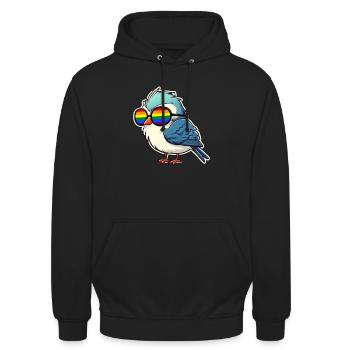 LGBTQ Vogel - Unisex Hoodie - Schwarz - Vorne - Alina (178cm) & Michal (187cm)
