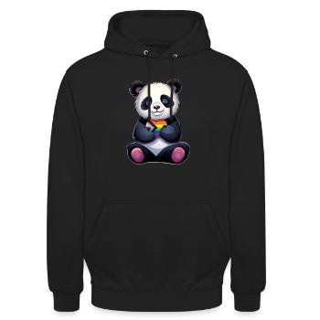 LGBTQ Panda - Sweat-shirt à capuche unisexe - noir - Devant - Alina (178cm) & Michal (187cm)