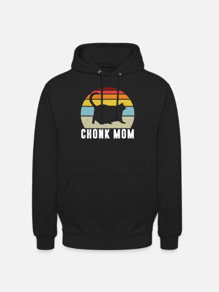 Chonk chat maman échelle meme drôle style rétro maman - Sweat-shirt à capuche unisexe - noir