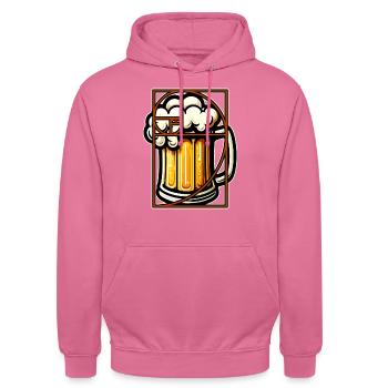 Bière Perfection Nombre d’Or Fibonacci Funny - Sweat-shirt à capuche unisexe - rose - Devant - Alina (178cm) & Michal (187cm)