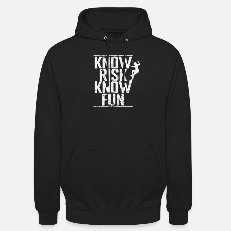 Know Risk Know Fun Bouldern - Unisex Hoodie - Schwarz