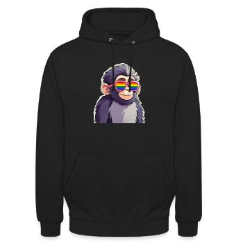 LGBTQ Affe - Unisex Hoodie - Schwarz - Vorne - Alina (178cm) & Michal (187cm)