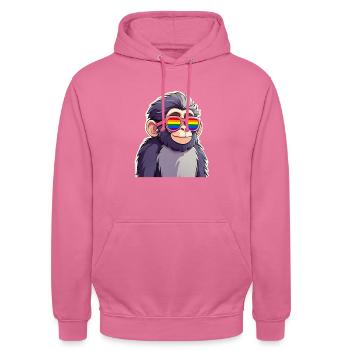 Singe LGBTQ avec des lunettes de soleil - Sweat-shirt à capuche unisexe - rose - Devant - Alina (178cm) & Michal (187cm)