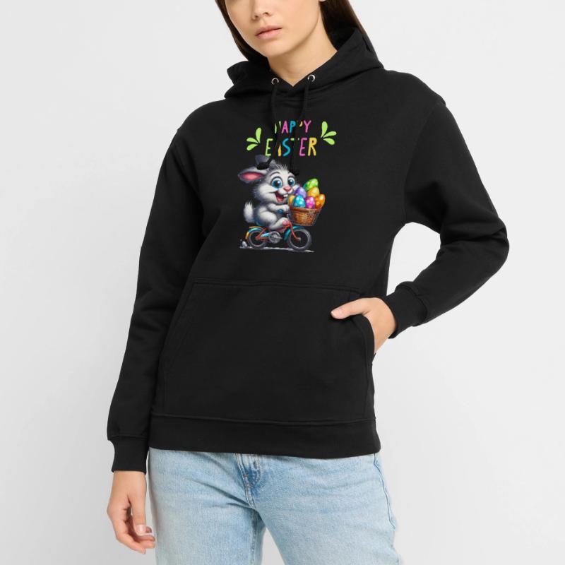 Easter Bunny Bicycle Easter Easter Eggs Funny Kids Unisex Hoodie
