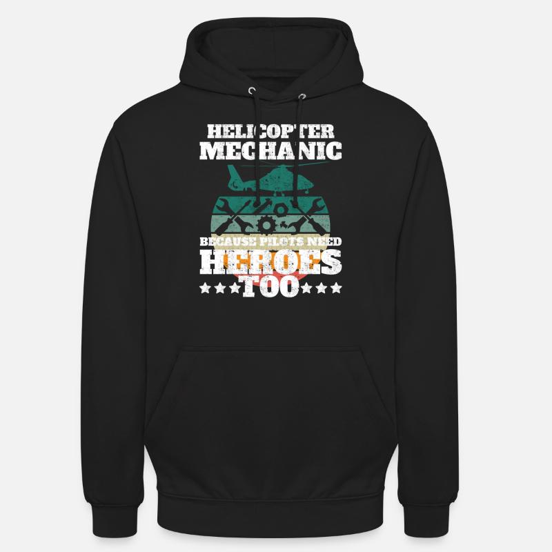 Héros mécaniciens d’hélicoptère Pride - Sweat-shirt à capuche unisexe - noir