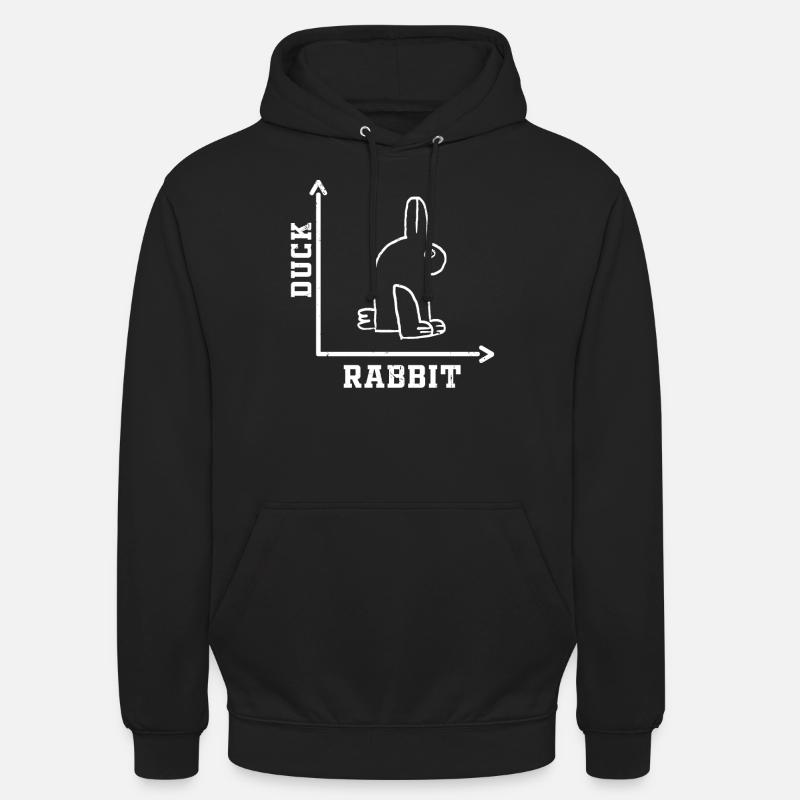 Wittgensteins Rabbit Duck Illusion - Luvtröja unisex - svart