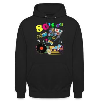 Vignettes Auto Année 80 Vintage Cassette - Sweat-shirt à capuche unisexe - noir - Devant - Alina (178cm) & Michal (187cm)