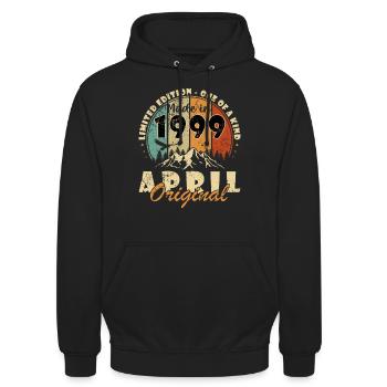 April 1999 Jahrestag April 1999 April - Unisex Hoodie - Schwarz - Vorne - Alina (178cm) & Michal (187cm)