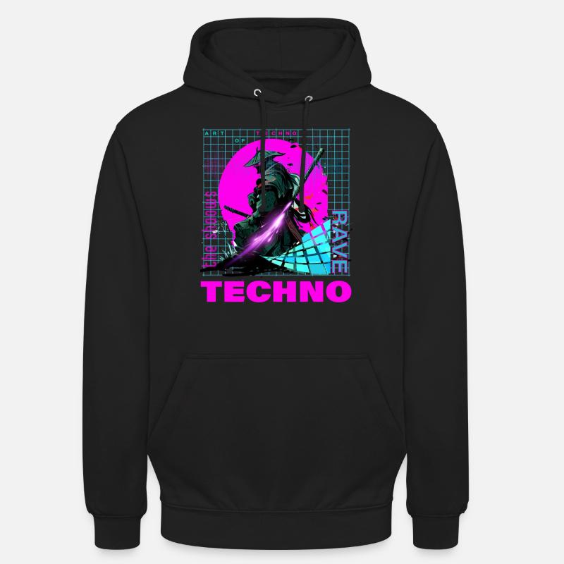 Techno Rave Electro Samurai Japan - Unisex Hoodie - black