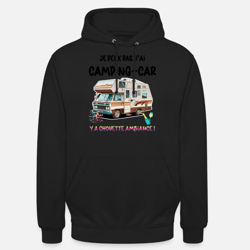 Wohnmobil Mann Damen Eule Aperitif - Unisex Hoodie - Schwarz