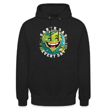 Jour de la Terre tous les jours - Sweat-shirt à capuche unisexe - noir - Devant - Alina (178cm) & Michal (187cm)