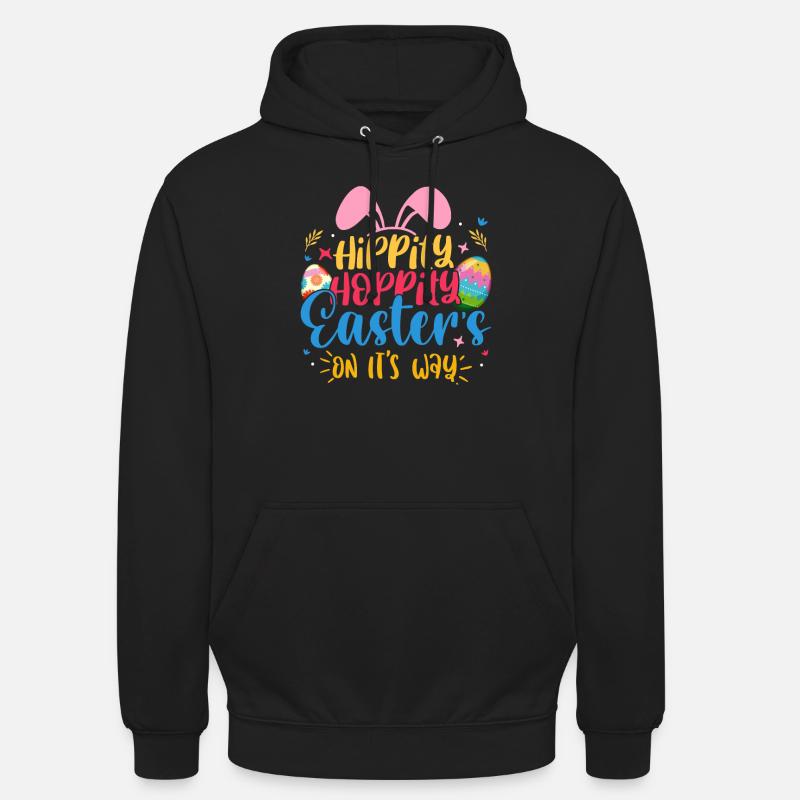 Happy Easter with the Easter Bunny - Unisex Hoodie - black