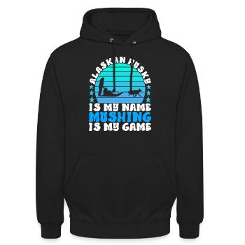 Traîneau Chiens de traîneau - Sweat-shirt à capuche unisexe - noir - Devant - Alina (178cm) & Michal (187cm)
