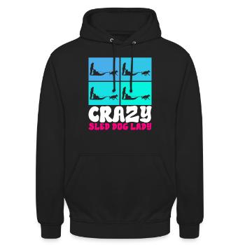 Traîneau Chiens de traîneau - Sweat-shirt à capuche unisexe - noir - Devant - Alina (178cm) & Michal (187cm)