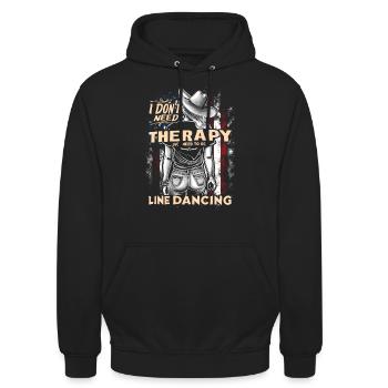 I dont need Therapy Line Dance | Linedancing - Unisex Hoodie - Schwarz - Vorne - Alina (178cm) & Michal (187cm)
