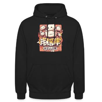 Gentle kawaii-style marshmallows - Unisex Hoodie - black - Front - Alina (178cm) & Michal (187cm)