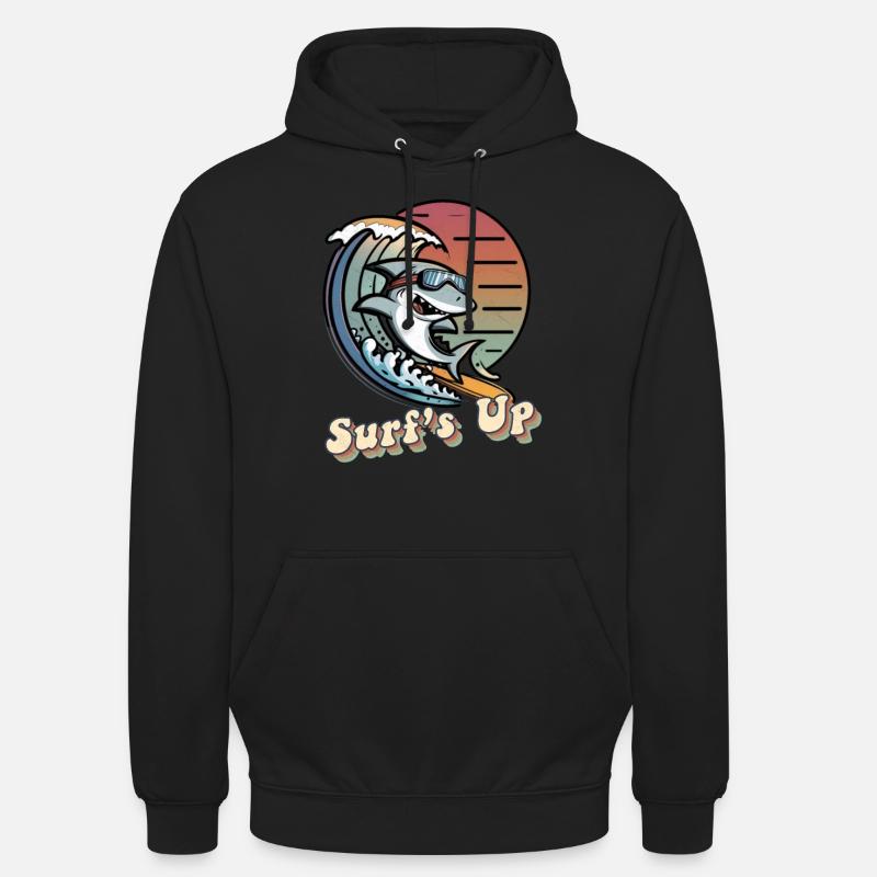Surfer Shark - Surf’s Up - Sweat-shirt à capuche unisexe - noir