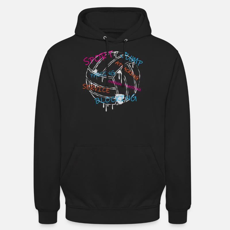 Volley-ball - Sweat-shirt à capuche unisexe - noir