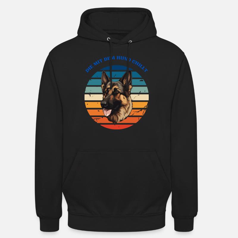 Se détendre avec le chien - Sweat-shirt à capuche unisexe - noir