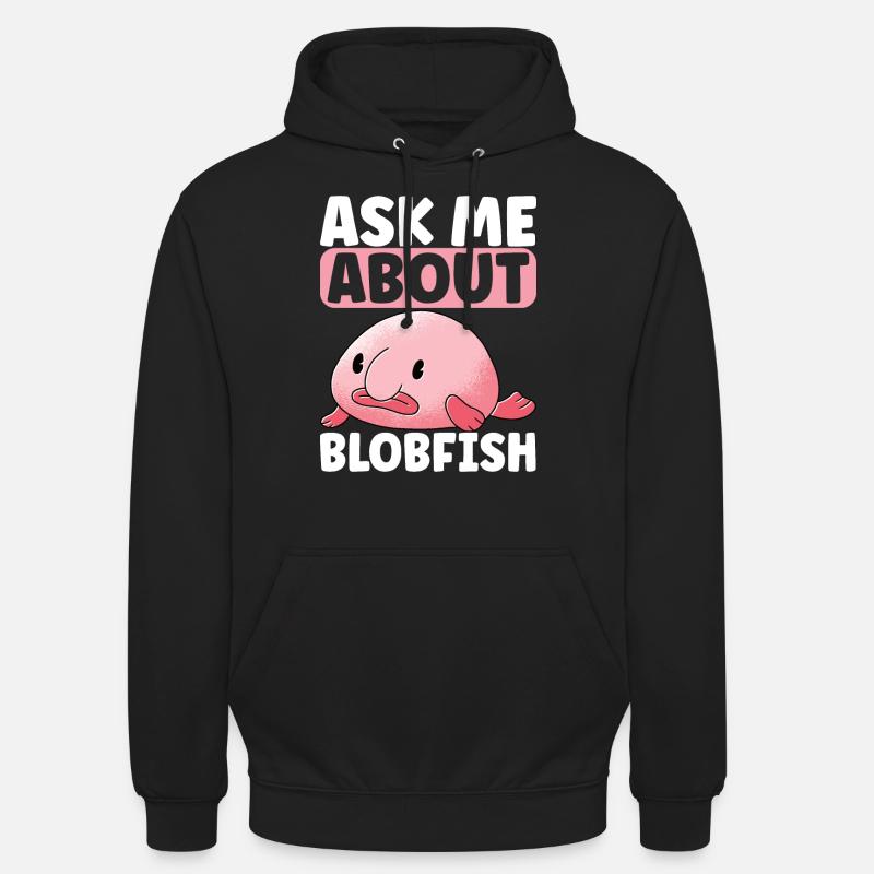Poisson blob mignon poisson laid - Sweat-shirt à capuche unisexe - noir
