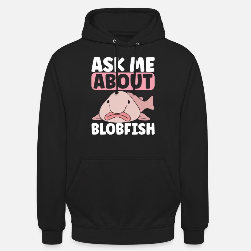 Poisson blob mignon poisson laid - Sweat-shirt à capuche unisexe - noir