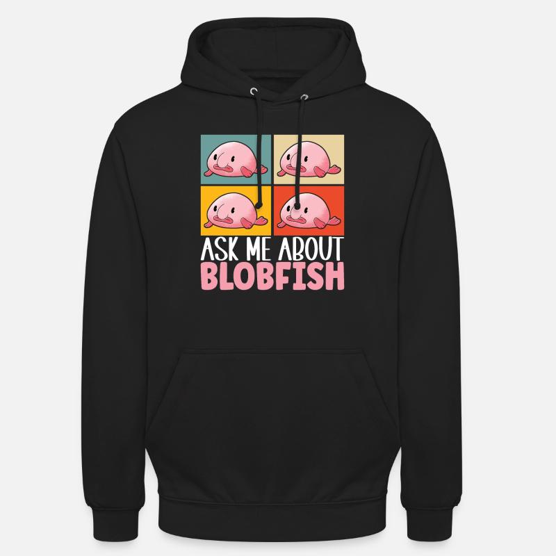 Poisson blob mignon poisson laid - Sweat-shirt à capuche unisexe - noir