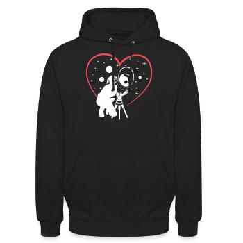 Star gazing Astronomy - Unisex Hoodie - black - Front - Alina (178cm) & Michal (187cm)