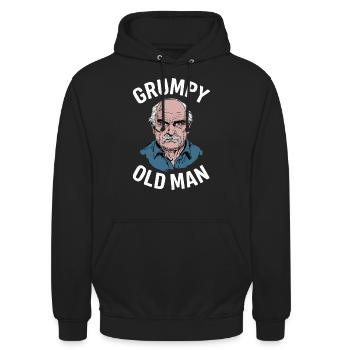 Grumpy Old Man Lustiger Spruch - Unisex Hoodie - Schwarz - Vorne - Alina (178cm) & Michal (187cm)