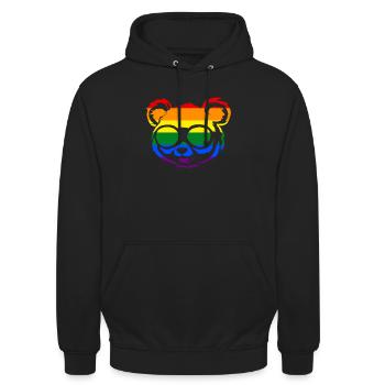 Panda LGBTQ Regenbogen - Unisex Hoodie - Schwarz - Vorne - Alina (178cm) & Michal (187cm)
