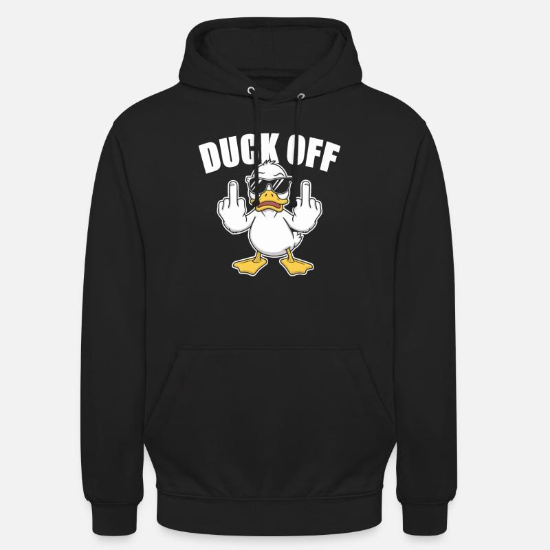 Duck Off Funny Duck Design - Hættetrøje unisex - sort