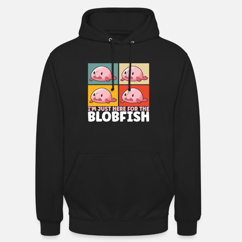 Poisson blob mignon Poisson laid - Sweat-shirt à capuche unisexe - noir