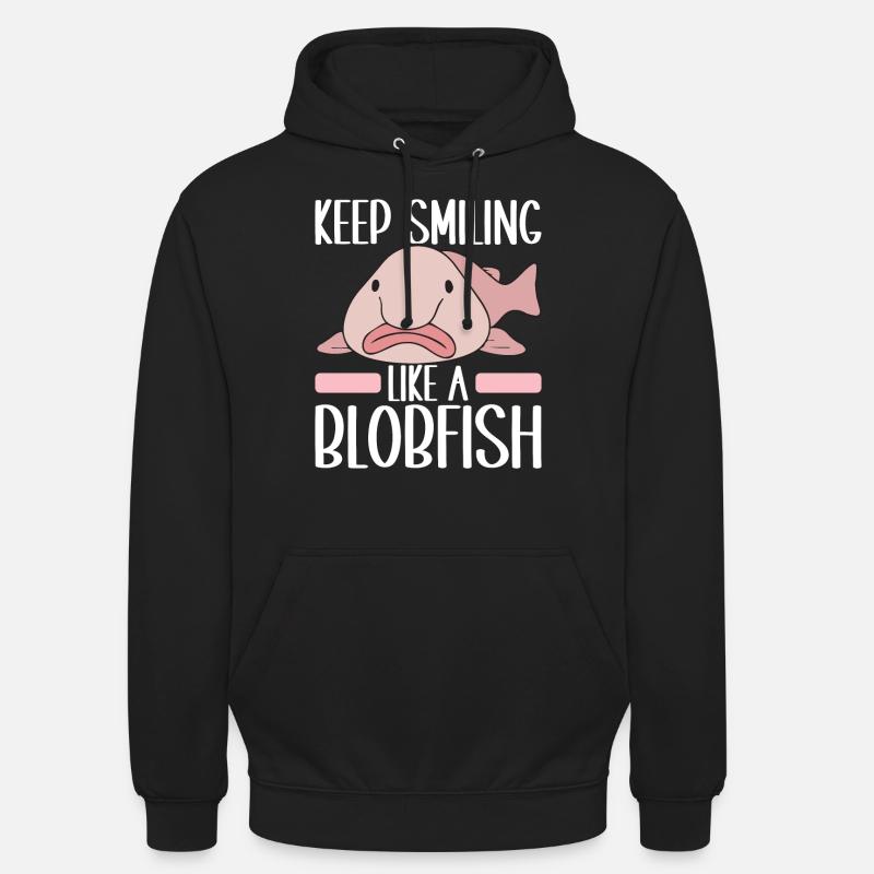 Poisson blob mignon poisson laid - Sweat-shirt à capuche unisexe - noir