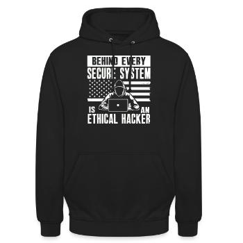 Ethische Hacker-Cybersicherheitsexpertise - Unisex Hoodie - Schwarz - Vorne - Alina (178cm) & Michal (187cm)