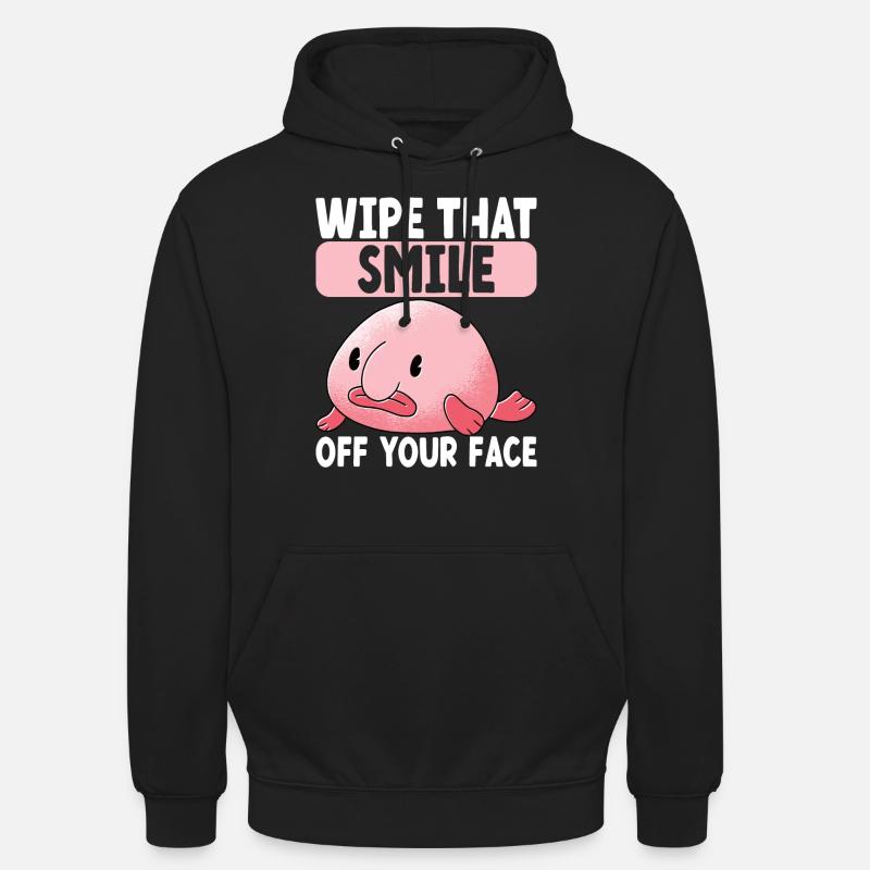 Poisson blob mignon poisson laid - Sweat-shirt à capuche unisexe - noir