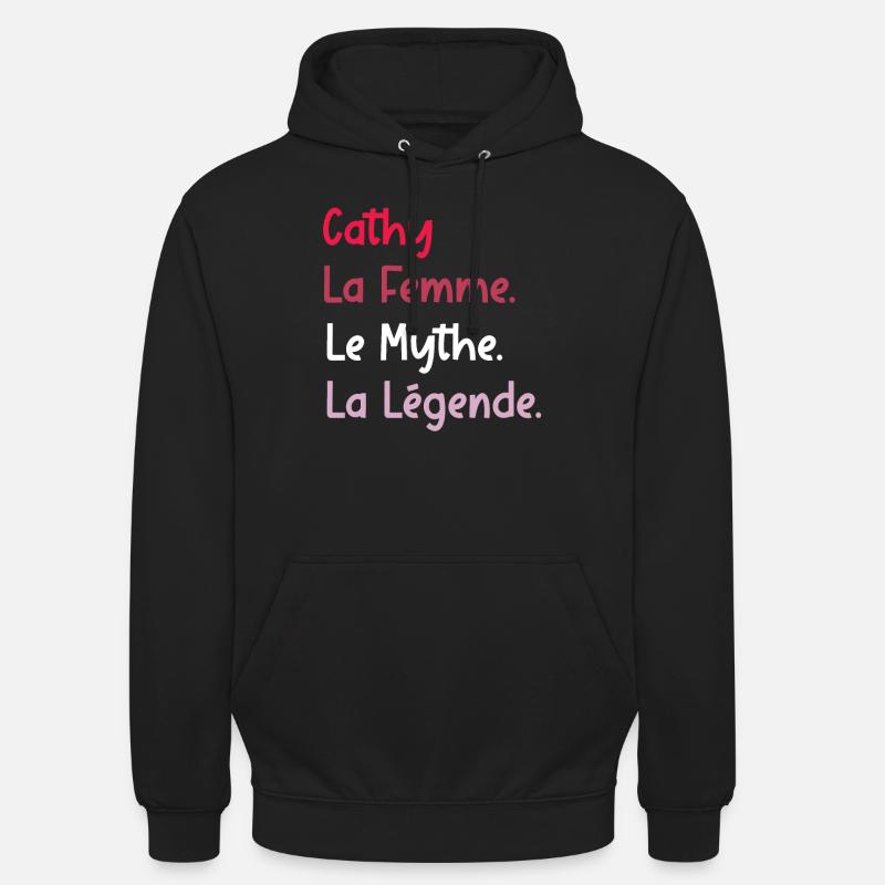 Cathy - Sweat-shirt à capuche unisexe - noir
