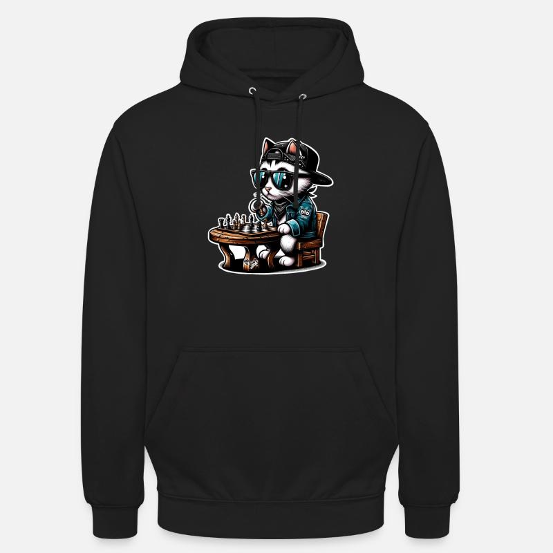 Schach Katze - Unisex Hoodie - Schwarz