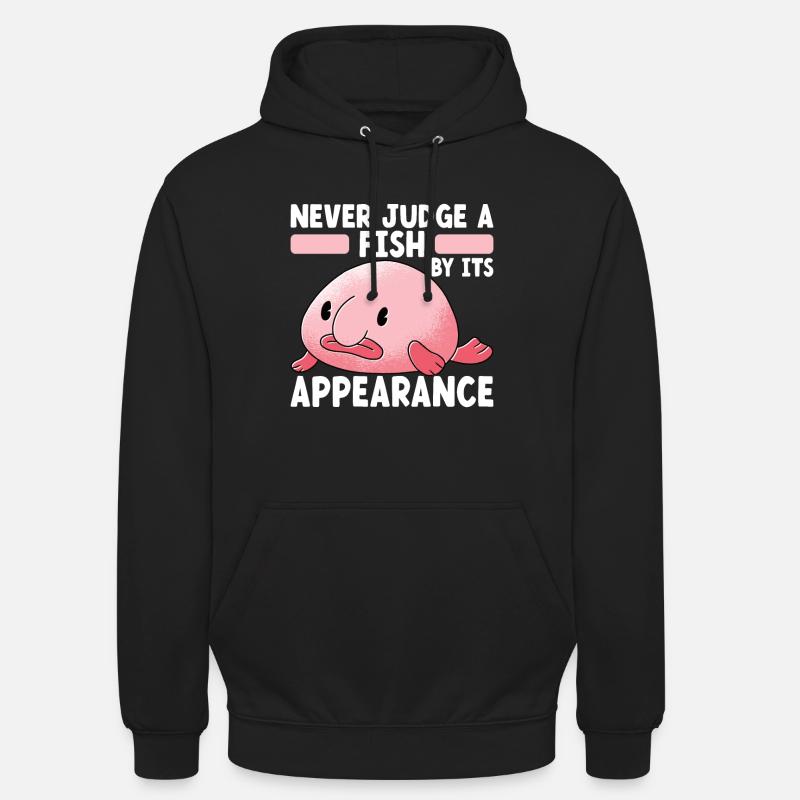 Poisson blob mignon poisson laid - Sweat-shirt à capuche unisexe - noir