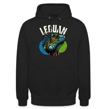 Leguan - Unisex Hoodie - Schwarz - Vorne - Alina (178cm) & Michal (187cm)