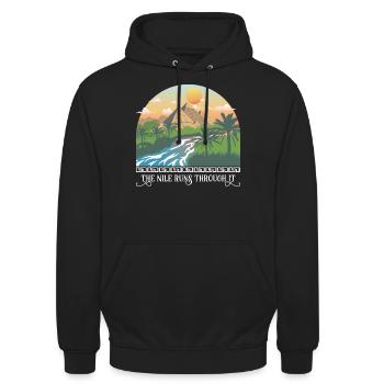 Die Läufe durch ihn - Unisex Hoodie - Schwarz - Vorne - Alina (178cm) & Michal (187cm)