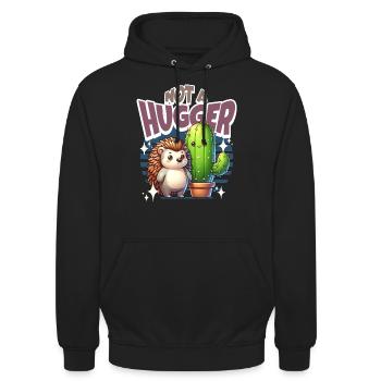 Le cactus hérisson n’est pas un câlin - Sweat-shirt à capuche unisexe - noir - Devant - Alina (178cm) & Michal (187cm)