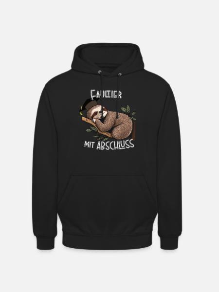 Sloth with graduation - Unisex Hoodie - black