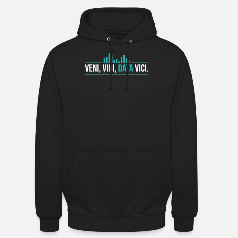 Veni, Vidi, Data Vici Statisticien - Sweat-shirt à capuche unisexe - noir