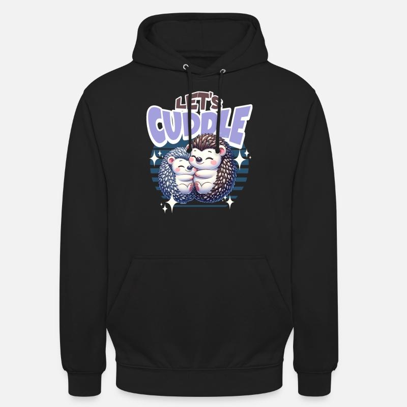 Igel Lets Cuddle - Unisex Hoodie - Schwarz