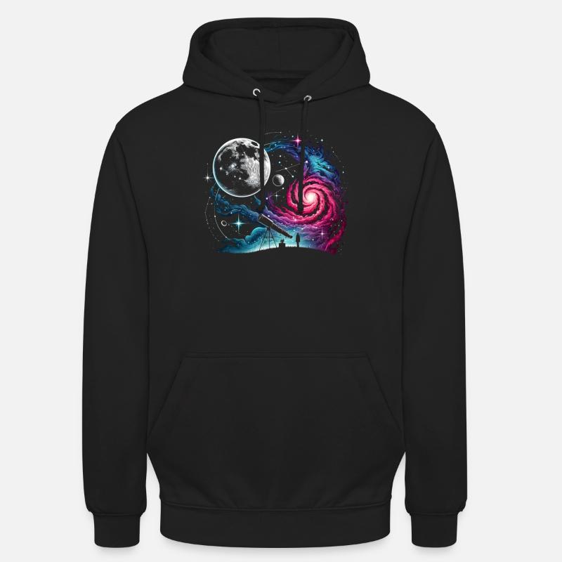 Télescope d’astronomie Espace - Sweat-shirt à capuche unisexe - noir