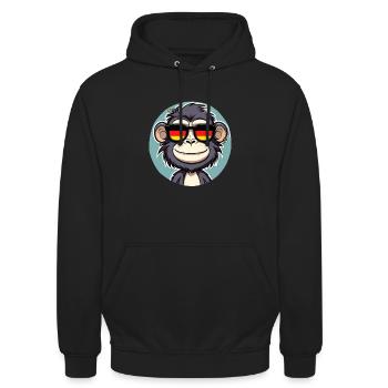 Affe - Unisex Hoodie - Schwarz - Vorne - Alina (178cm) & Michal (187cm)
