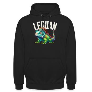 Leguan - Unisex Hoodie - Schwarz - Vorne - Alina (178cm) & Michal (187cm)