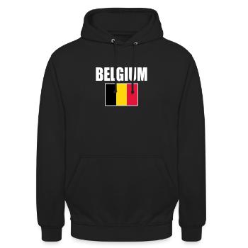 Belgien - Unisex Hoodie - Schwarz - Vorne - Alina (178cm) & Michal (187cm)