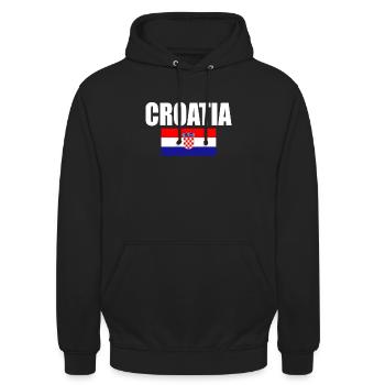 Kroatien - Unisex Hoodie - Schwarz - Vorne - Alina (178cm) & Michal (187cm)